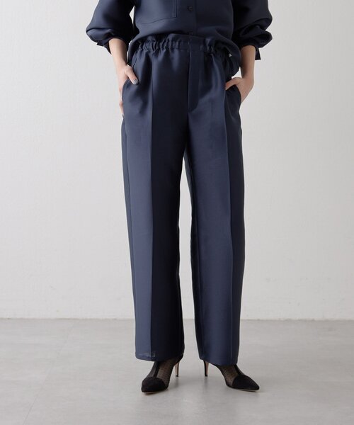 Drawing Numbers（ドローイング ナンバーズ）の「【Drawing Numbers】《セットアップ対応可》シルキーダブルクロスワイドパンツ（その他パンツ・レディース・ネイビー/ブラウン/ホワイト・38）」の16枚目の写真