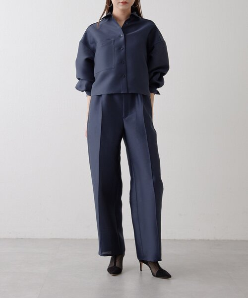 Drawing Numbers（ドローイング ナンバーズ）の「【Drawing Numbers】《セットアップ対応可》シルキーダブルクロスワイドパンツ（その他パンツ・レディース・ネイビー/ブラウン/ホワイト・38）」の15枚目の写真