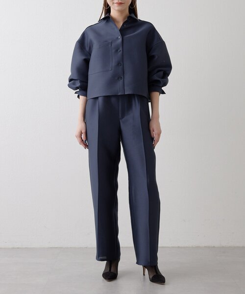 Drawing Numbers（ドローイング ナンバーズ）の「【Drawing Numbers】《セットアップ対応可》シルキーダブルクロスワイドパンツ（その他パンツ・レディース・ネイビー/ブラウン/ホワイト・38）」の22枚目の写真