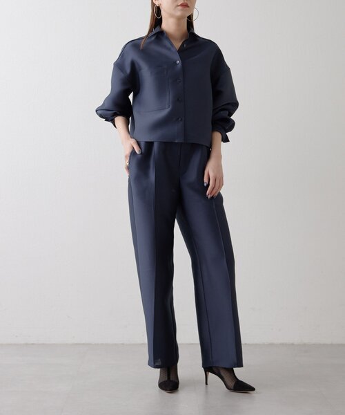 Drawing Numbers（ドローイング ナンバーズ）の「【Drawing Numbers】《セットアップ対応可》シルキーダブルクロスワイドパンツ（その他パンツ・レディース・ネイビー/ブラウン/ホワイト・38）」の21枚目の写真