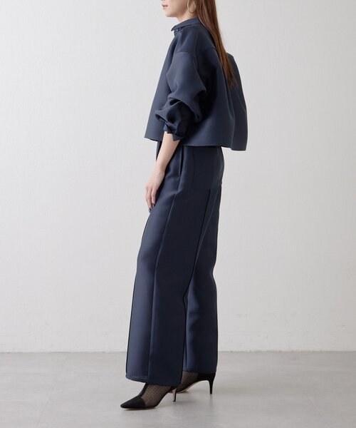 Drawing Numbers（ドローイング ナンバーズ）の「【Drawing Numbers】《セットアップ対応可》シルキーダブルクロスワイドパンツ（その他パンツ・レディース・ネイビー/ブラウン/ホワイト・38）」の18枚目の写真