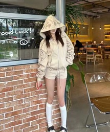 nonomi（ノノミ）の「レタードプリント スウェットセットアップ（ジップアップ）（パーカー）」