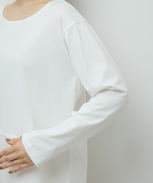 Green　Parks（グリーンパークス）の「裾ドッキングホワイトインナー（Tシャツ/カットソー・レディース・オフホワイト/ホワイト系その他5/ブルー系その他6・FREE）」の9枚目の写真