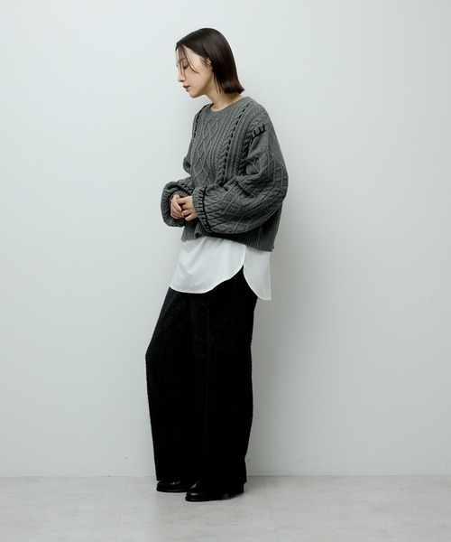 Green　Parks（グリーンパークス）の「裾ドッキングホワイトインナー（Tシャツ/カットソー・レディース・オフホワイト/ホワイト系その他5/ブルー系その他6・FREE）」の14枚目の写真