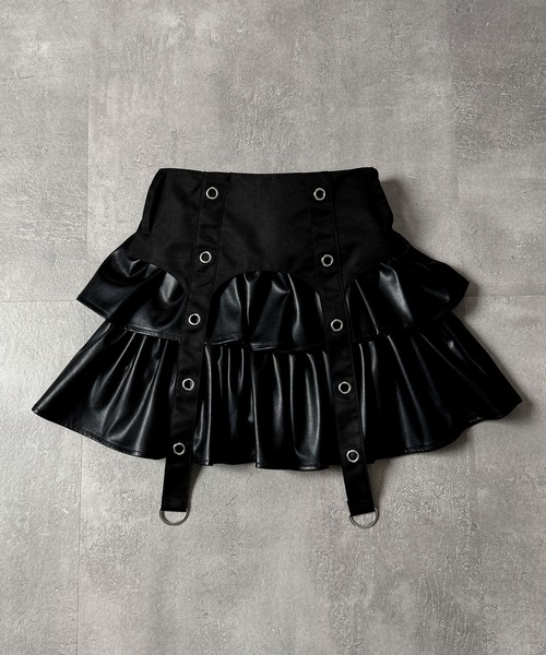 ハトメベルト付きPUフレアスカート（スカート）｜Amilige