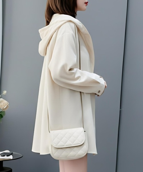 cammie(キャミー)の「ゆったりフード付きシャツ(シャツ/ブラウス・レディース・アイボリー/ピンク・M/L)」の8枚目の写真