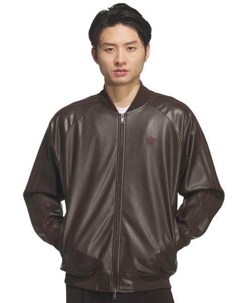 adidas SST PLEATHER TRACK TOP / アディダス スーパースター プレザー