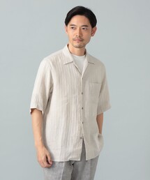 BEAMS F | リネンシルク ヘリンボーン オープンカラーシャツ(シャツ/ブラウス)