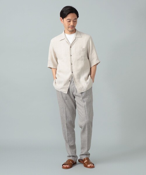 BEAMS F(ビームスエフ)の「リネンシルク ヘリンボーン オープンカラーシャツ(シャツ/ブラウス・メンズ・ナチュラル・SMALL/X-LARGE/LARGE/MEDIUM)」の2枚目の写真