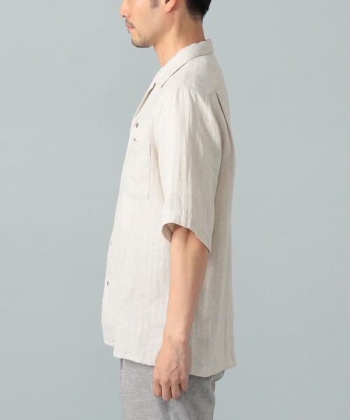 BEAMS F(ビームスエフ)の「リネンシルク ヘリンボーン オープンカラーシャツ(シャツ/ブラウス・メンズ・ナチュラル・SMALL/X-LARGE/LARGE/MEDIUM)」の4枚目の写真