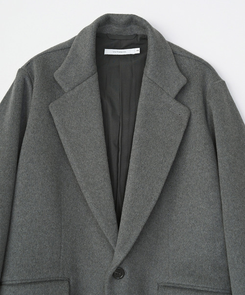 VICTIM（ヴィクティム）の「VICTIM ヴィクティム / CHESTERFIELD COAT ウールメルトンチェスターフィールドコート / VTM-25-O-101（チェスターコート・メンズ・ブラウン/ブラック/グレー・1/2）」の9枚目の写真
