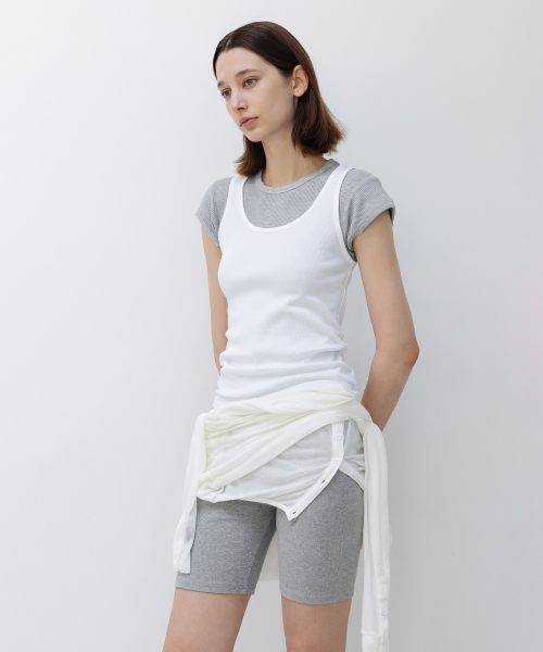 INSILENCE WOMEN(インサイレンスウーマン)の「WスピマコットンUネックスリーブレス WHITE(Tシャツ/カットソー・レディース・その他・SMALL/MEDIUM)」の1枚目の写真