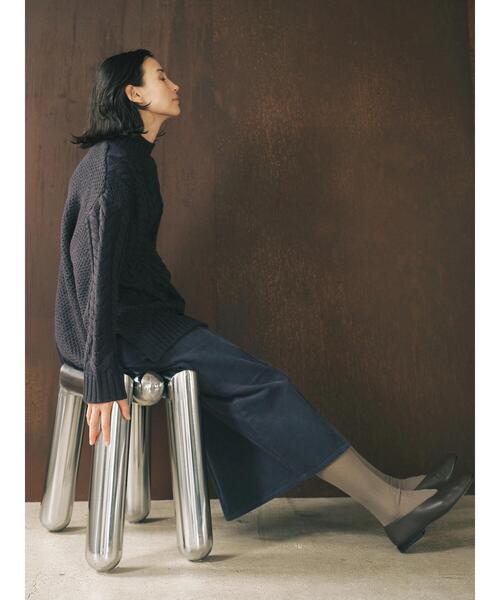 sm2rhythm（サマンサモスモスリズム）の「ハイネックケーブルニットプルオーバー（ニット/セーター・レディース・ネイビー/オフホワイト/チャコールグレー・F）」の12枚目の写真