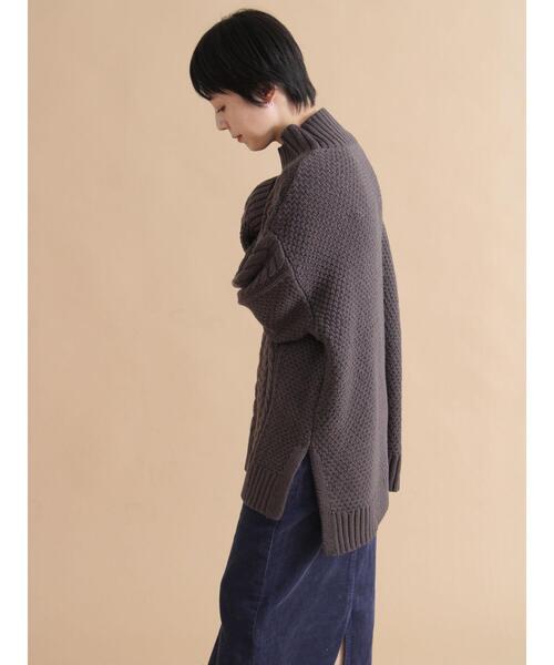 sm2rhythm（サマンサモスモスリズム）の「ハイネックケーブルニットプルオーバー（ニット/セーター・レディース・ネイビー/オフホワイト/チャコールグレー・F）」の20枚目の写真