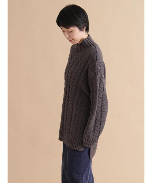 sm2rhythm（サマンサモスモスリズム）の「ハイネックケーブルニットプルオーバー（ニット/セーター・レディース・ネイビー/オフホワイト/チャコールグレー・F）」の21枚目の写真