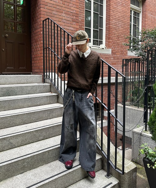 kutir(クティール)の「VNECK SHAGGY CROPPED KNIT/Vネックシャギークロップドニット(ニット/セーター・メンズ・カーキ/ブラック/ブラウン・LARGE/MEDIUM)」の21枚目の写真