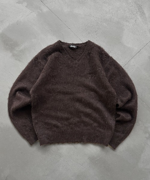 VNECK SHAGGY CROPPED KNIT／Vネックシャギークロップドニット（ニット