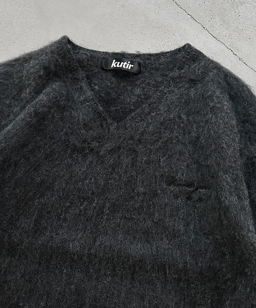 kutir(クティール)の「VNECK SHAGGY CROPPED KNIT/Vネックシャギークロップドニット(ニット/セーター・メンズ・カーキ/ブラック/ブラウン・LARGE/MEDIUM)」の15枚目の写真