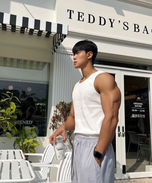 BOWLOW PRODUCT（バウロープロダクト）の「リブドロゴスリーブレス[アイボリー]（Tシャツ/カットソー・メンズ・その他・MEDIUM/LARGE/X-LARGE）」の21枚目の写真