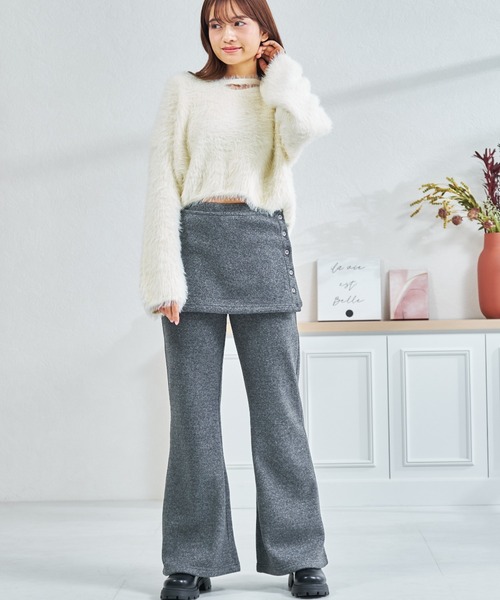 MISCH MASCH(ミッシュマッシュ)の「ZOZO限定 ソフトタッチスカートセットパンツ(その他パンツ・レディース・ブラック/グレー・フリ-)」の2枚目の写真