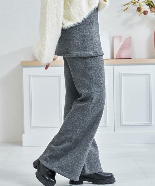 MISCH MASCH(ミッシュマッシュ)の「ZOZO限定 ソフトタッチスカートセットパンツ(その他パンツ・レディース・ブラック/グレー・フリ-)」の8枚目の写真