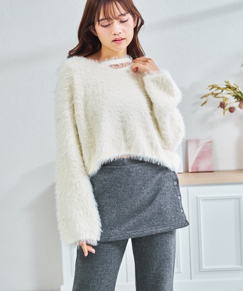 MISCH MASCH(ミッシュマッシュ)の「ZOZO限定 ソフトタッチスカートセットパンツ(その他パンツ・レディース・ブラック/グレー・フリ-)」の5枚目の写真
