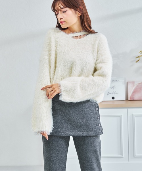 MISCH MASCH(ミッシュマッシュ)の「ZOZO限定 ソフトタッチスカートセットパンツ(その他パンツ・レディース・ブラック/グレー・フリ-)」の6枚目の写真
