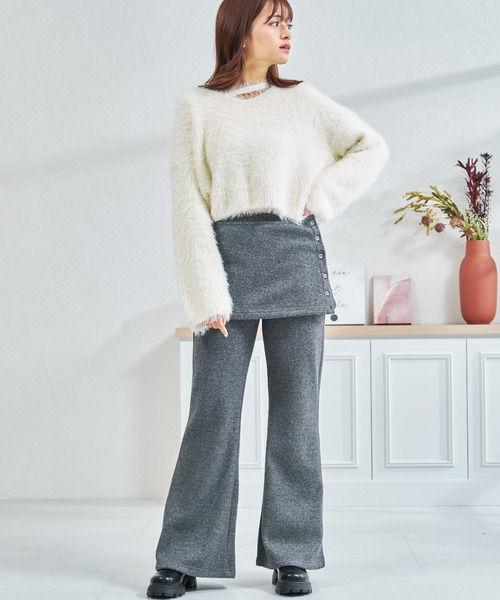 MISCH MASCH(ミッシュマッシュ)の「ZOZO限定 ソフトタッチスカートセットパンツ(その他パンツ・レディース・ブラック/グレー・フリ-)」の3枚目の写真