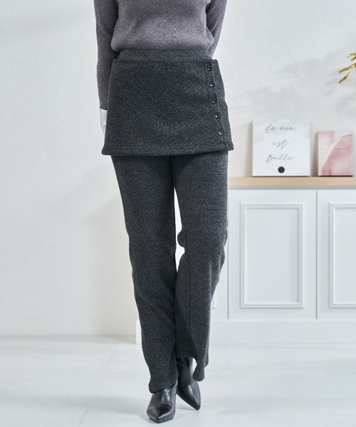MISCH MASCH(ミッシュマッシュ)の「ZOZO限定 ソフトタッチスカートセットパンツ(その他パンツ・レディース・ブラック/グレー・フリ-)」の16枚目の写真