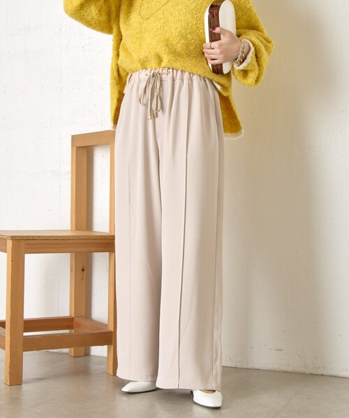 Jena espace merveilleux（ジェナ　エスパスメルヴェイユ）の「【2サイズ展開/WEB限定カラー有】トロミイージーパンツ（その他パンツ・レディース・オフホワイト/ブラック/グレー/ブラウン/ライトベージュ・1/2）」の5枚目の写真