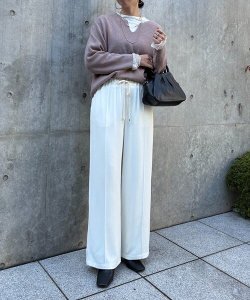 Jena espace merveilleux（ジェナ　エスパスメルヴェイユ）の「【2サイズ展開/WEB限定カラー有】トロミイージーパンツ（その他パンツ・レディース・オフホワイト/ブラック/グレー/ブラウン/ライトベージュ・1/2）」の7枚目の写真
