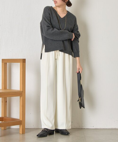 Jena espace merveilleux（ジェナ　エスパスメルヴェイユ）の「【2サイズ展開/WEB限定カラー有】トロミイージーパンツ（その他パンツ・レディース・オフホワイト/ブラック/グレー/ブラウン/ライトベージュ・1/2）」の13枚目の写真