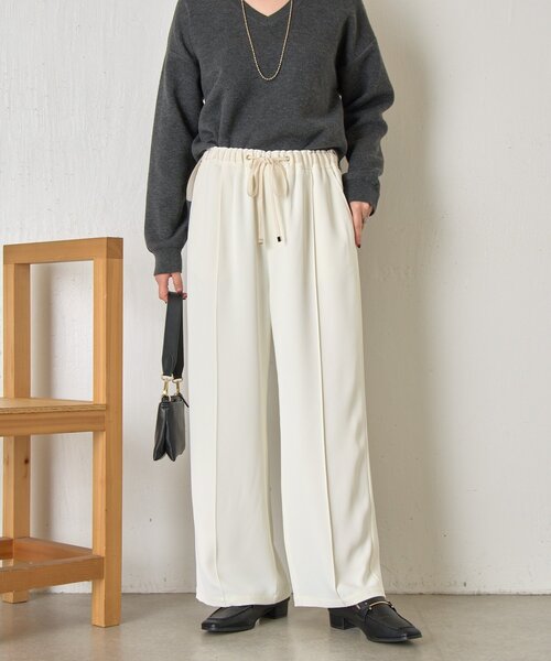 Jena espace merveilleux（ジェナ　エスパスメルヴェイユ）の「【2サイズ展開/WEB限定カラー有】トロミイージーパンツ（その他パンツ・レディース・オフホワイト/ブラック/グレー/ブラウン/ライトベージュ・1/2）」の15枚目の写真