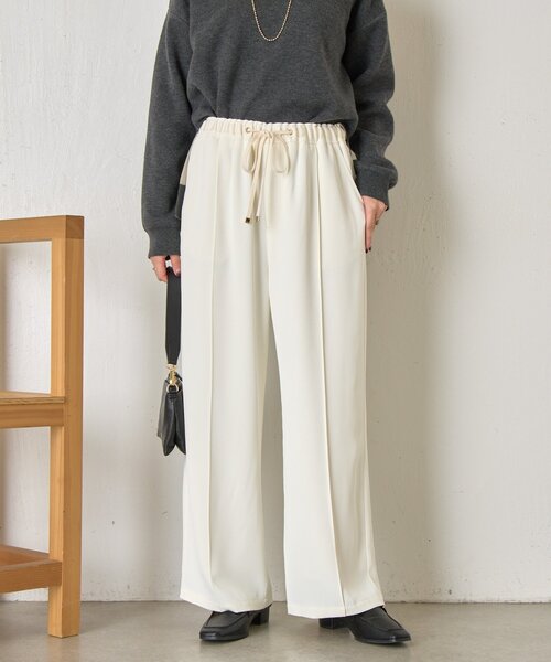 Jena espace merveilleux（ジェナ　エスパスメルヴェイユ）の「【2サイズ展開/WEB限定カラー有】トロミイージーパンツ（その他パンツ・レディース・オフホワイト/ブラック/グレー/ブラウン/ライトベージュ・1/2）」の16枚目の写真