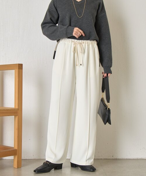 Jena espace merveilleux（ジェナ　エスパスメルヴェイユ）の「【2サイズ展開/WEB限定カラー有】トロミイージーパンツ（その他パンツ・レディース・オフホワイト/ブラック/グレー/ブラウン/ライトベージュ・1/2）」の20枚目の写真