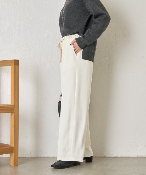 Jena espace merveilleux（ジェナ　エスパスメルヴェイユ）の「【2サイズ展開/WEB限定カラー有】トロミイージーパンツ（その他パンツ・レディース・オフホワイト/ブラック/グレー/ブラウン/ライトベージュ・1/2）」の21枚目の写真
