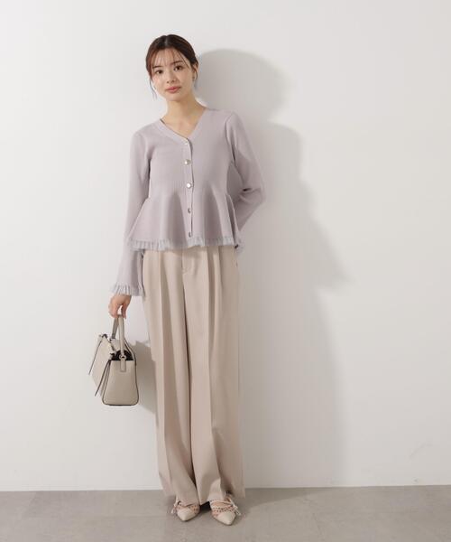 PROPORTION BODY DRESSING(プロポーションボディドレッシング)の「<セットアップ対応>2タックワイドパンツ / 1216130002(その他パンツ・レディース・ベージュ/ダークグレー/オフホワイト・MEDIUM/PSS/SMALL)」の3枚目の写真