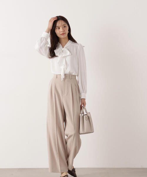 PROPORTION BODY DRESSING(プロポーションボディドレッシング)の「<セットアップ対応>2タックワイドパンツ / 1216130002(その他パンツ・レディース・ベージュ/ダークグレー/オフホワイト・MEDIUM/PSS/SMALL)」の17枚目の写真