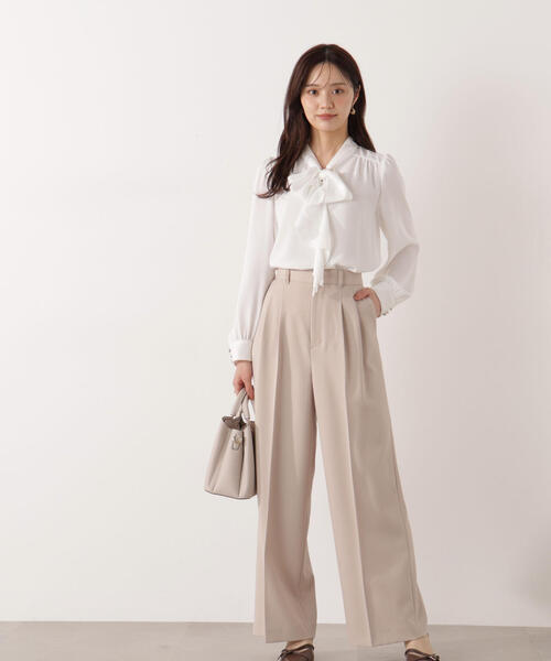 PROPORTION BODY DRESSING(プロポーションボディドレッシング)の「<セットアップ対応>2タックワイドパンツ / 1216130002(その他パンツ・レディース・ベージュ/ダークグレー/オフホワイト・MEDIUM/PSS/SMALL)」の16枚目の写真