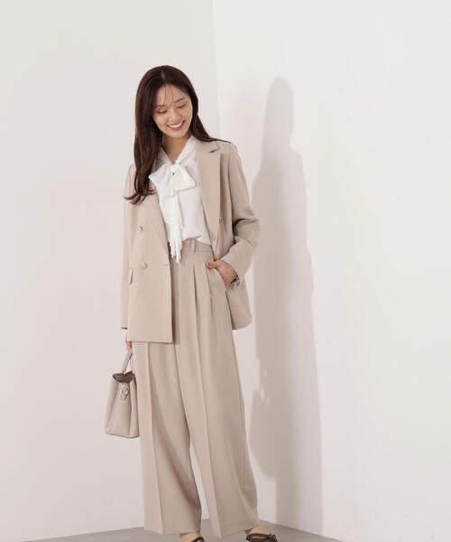 PROPORTION BODY DRESSING(プロポーションボディドレッシング)の「<セットアップ対応>2タックワイドパンツ / 1216130002(その他パンツ・レディース・ベージュ/ダークグレー/オフホワイト・MEDIUM/PSS/SMALL)」の14枚目の写真