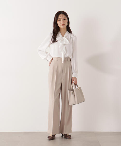 PROPORTION BODY DRESSING(プロポーションボディドレッシング)の「<セットアップ対応>2タックワイドパンツ / 1216130002(その他パンツ・レディース・ベージュ/ダークグレー/オフホワイト・MEDIUM/PSS/SMALL)」の3枚目の写真