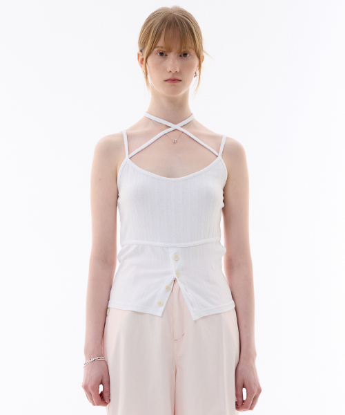 ARI(アリ)の「EVAN SLEEVELESS TOP / WHITE(Tシャツ/カットソー・レディース・ホワイト・FREE)」の1枚目の写真