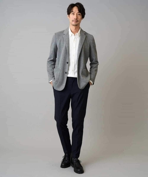 a.v.v（アーヴェヴェ）の「【イージーケア/ストレッチ】ダブルフェイスジャージースマートジャケット【洗濯機で洗える】〈ON/OFF SERIES〉（テーラードジャケット・メンズ・ブラック/グレー・50/46/48）」の3枚目の写真