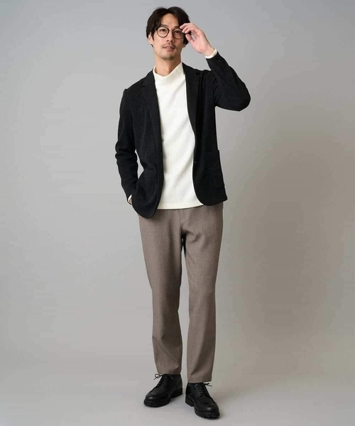 a.v.v（アーヴェヴェ）の「【イージーケア/ストレッチ】ダブルフェイスジャージースマートジャケット【洗濯機で洗える】〈ON/OFF SERIES〉（テーラードジャケット・メンズ・ブラック/グレー・50/46/48）」の6枚目の写真