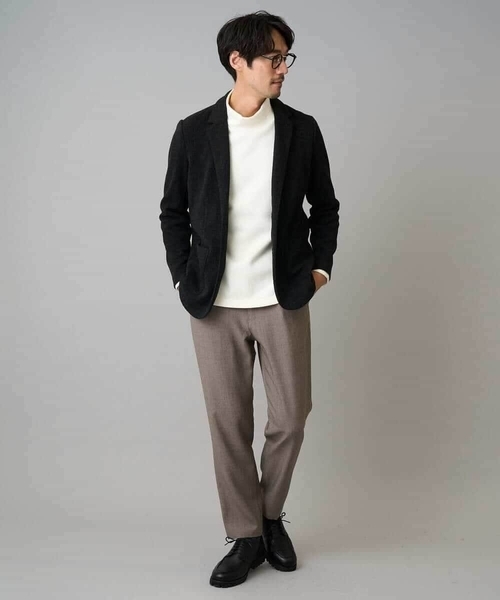 a.v.v（アーヴェヴェ）の「【イージーケア/ストレッチ】ダブルフェイスジャージースマートジャケット【洗濯機で洗える】〈ON/OFF SERIES〉（テーラードジャケット・メンズ・ブラック/グレー・50/46/48）」の9枚目の写真