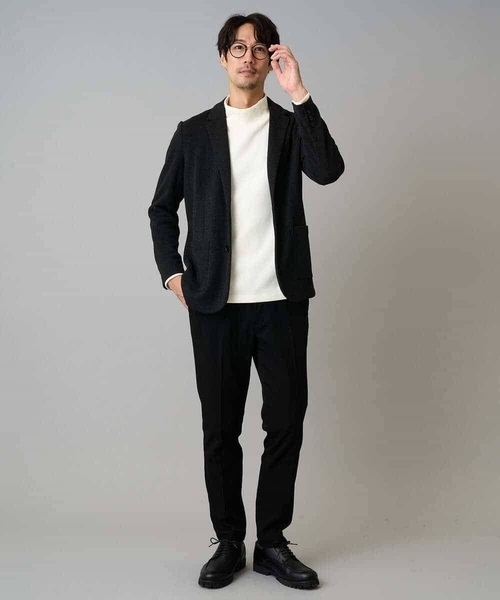 a.v.v（アーヴェヴェ）の「【イージーケア/ストレッチ】ダブルフェイスジャージースマートジャケット【洗濯機で洗える】〈ON/OFF SERIES〉（テーラードジャケット・メンズ・ブラック/グレー・50/46/48）」の10枚目の写真