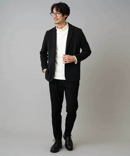 a.v.v（アーヴェヴェ）の「【イージーケア/ストレッチ】ダブルフェイスジャージースマートジャケット【洗濯機で洗える】〈ON/OFF SERIES〉（テーラードジャケット・メンズ・ブラック/グレー・50/46/48）」の12枚目の写真