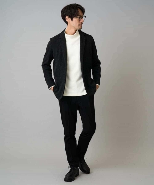 a.v.v（アーヴェヴェ）の「【イージーケア/ストレッチ】ダブルフェイスジャージースマートジャケット【洗濯機で洗える】〈ON/OFF SERIES〉（テーラードジャケット・メンズ・ブラック/グレー・50/46/48）」の13枚目の写真