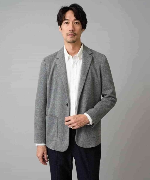 a.v.v（アーヴェヴェ）の「【イージーケア/ストレッチ】ダブルフェイスジャージースマートジャケット【洗濯機で洗える】〈ON/OFF SERIES〉（テーラードジャケット・メンズ・ブラック/グレー・50/46/48）」の15枚目の写真