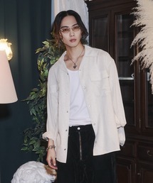 INTER FACTORY（インターファクトリー）の「takumu（MUU STUDIO） - Linen Blend Open Collar Shirt / リネンブレンドオープンカラーシャツ（シャツ/ブラウス）」